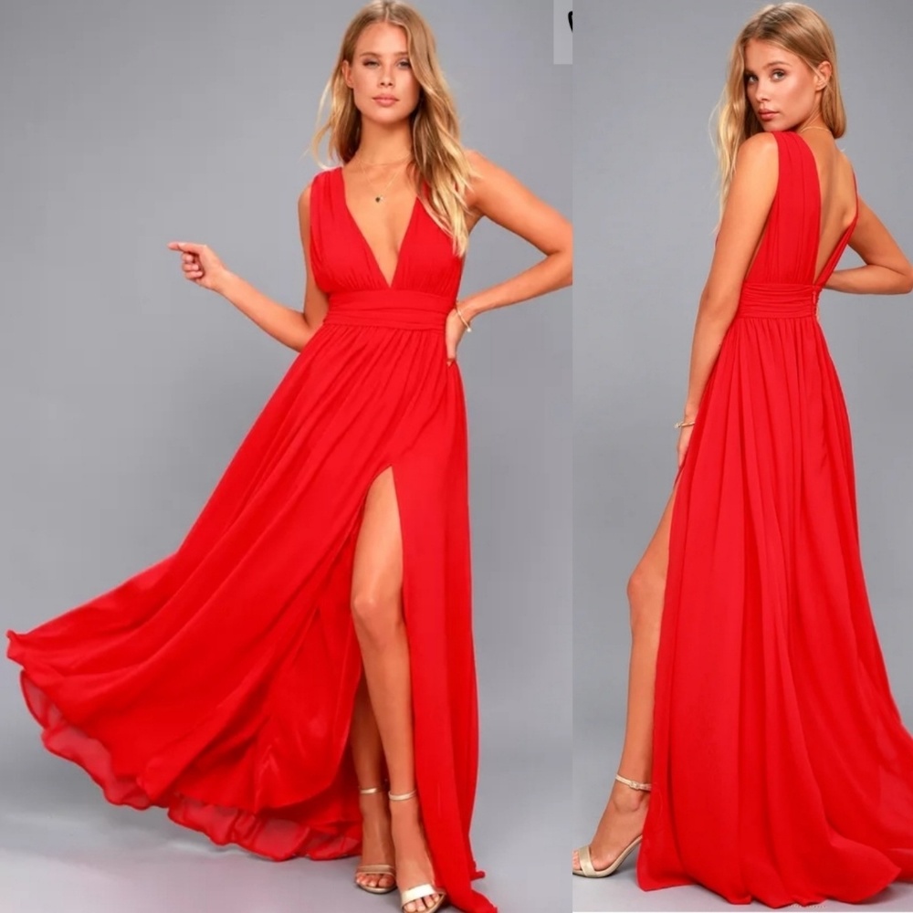 Lulu's Heavenly Hues Red Maxi Dress